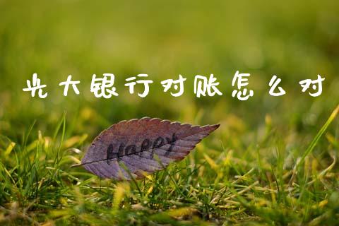 光大银行对账怎么对_https://m.fansifence.com_公募基金_第1张
