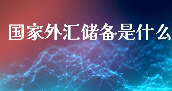国家外汇储备是什么_https://m.fansifence.com_个股行情_第1张