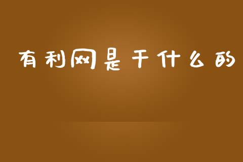 有利网是干什么的_https://m.fansifence.com_贵金属行情_第1张