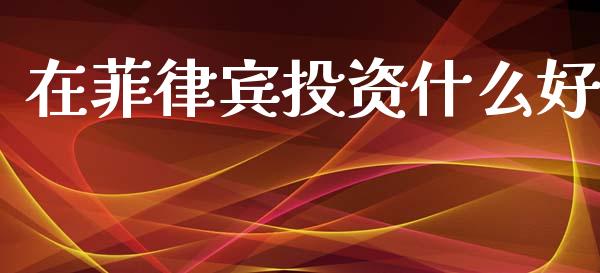 在菲律宾投资什么好_https://m.fansifence.com_个股行情_第1张
