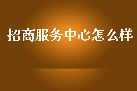 招商服务中心怎么样_https://m.fansifence.com_公募基金_第1张