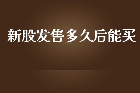 新股发售多久后能买_https://m.fansifence.com_消费金融_第1张