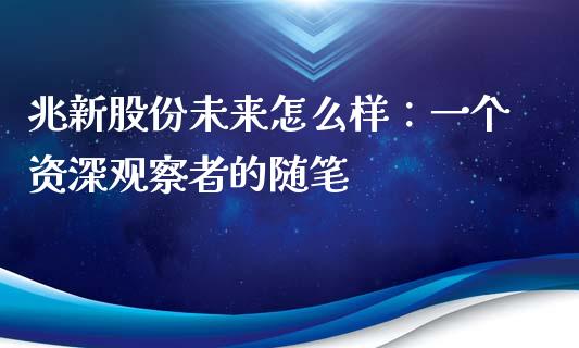 兆新股份未来怎么样：一个资深观察者的随笔_https://m.fansifence.com_公募基金_第1张