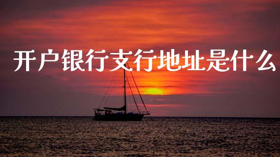 开户银行支行地址是什么_https://m.fansifence.com_公募基金_第1张