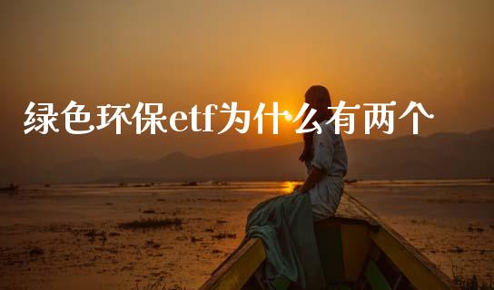 绿色环保etf为什么有两个_https://m.fansifence.com_消费金融_第1张