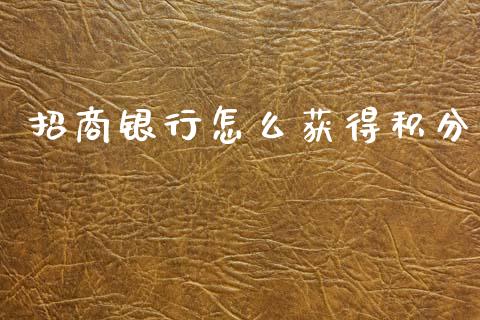 招商银行怎么获得积分_https://m.fansifence.com_个股行情_第1张
