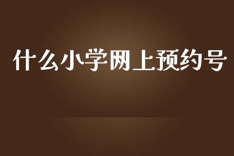 什么小学网上预约号_https://m.fansifence.com_贵金属行情_第1张