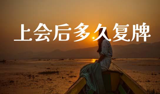 上会后多久复牌_https://m.fansifence.com_个股行情_第1张