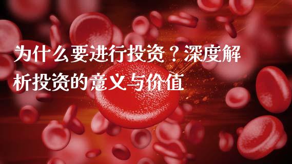 为什么要进行投资？深度解析投资的意义与价值_https://m.fansifence.com_消费金融_第1张