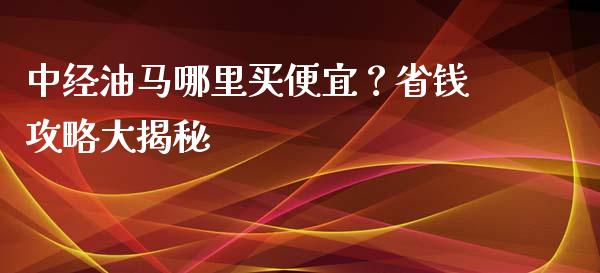 中经油马哪里买便宜？省钱攻略大揭秘_https://m.fansifence.com_消费金融_第1张