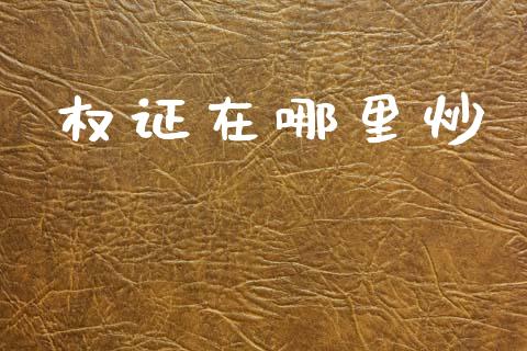 权证在哪里炒_https://m.fansifence.com_消费金融_第1张