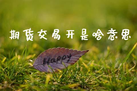 期货交易开是啥意思_https://m.fansifence.com_公募基金_第1张