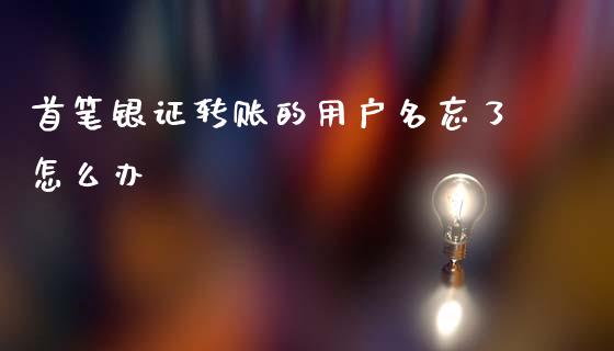 首笔银证转账的用户名忘了怎么办_https://m.fansifence.com_贵金属行情_第1张