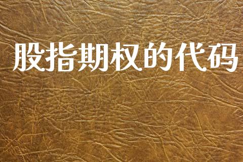 股指期权的代码_https://m.fansifence.com_公募基金_第1张