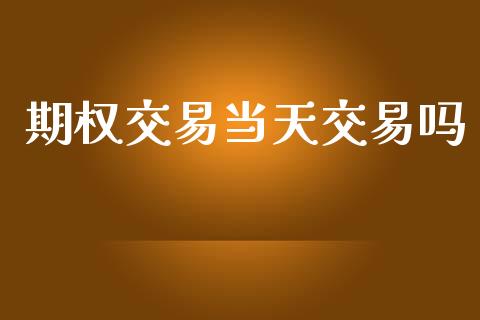期权交易当天交易吗_https://m.fansifence.com_贵金属行情_第1张