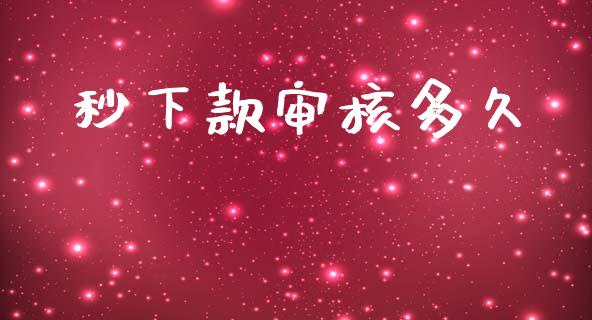 秒下款审核多久_https://m.fansifence.com_公募基金_第1张