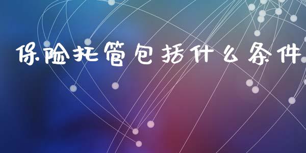 保险托管包括什么条件_https://m.fansifence.com_公募基金_第1张
