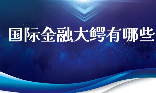 国际金融大鳄有哪些_https://m.fansifence.com_公募基金_第1张