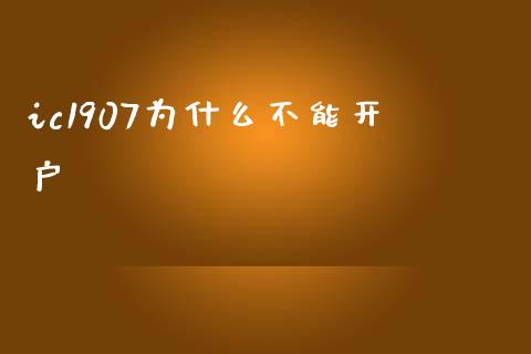 ic1907为什么不能开户_https://m.fansifence.com_消费金融_第1张