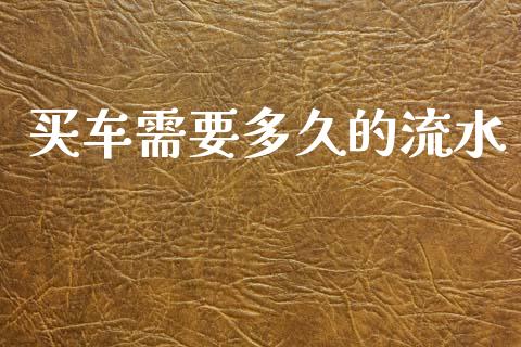 买车需要多久的流水_https://m.fansifence.com_公募基金_第1张