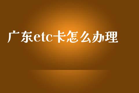 广东etc卡怎么办理_https://m.fansifence.com_消费金融_第1张