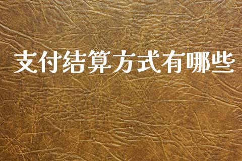 支付结算方式有哪些_https://m.fansifence.com_消费金融_第1张