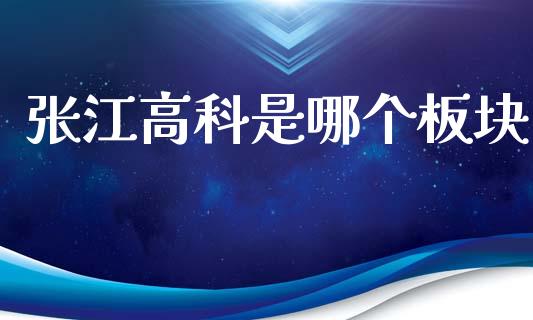 张江高科是哪个板块_https://m.fansifence.com_公募基金_第1张