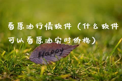 看原油行情软件（什么软件可以看原油实时价格）_https://m.fansifence.com_个股行情_第1张