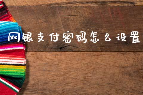 网银支付密码怎么设置_https://m.fansifence.com_个股行情_第1张
