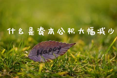 什么是资本公积大幅减少_https://m.fansifence.com_个股行情_第1张