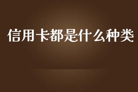信用卡都是什么种类_https://m.fansifence.com_消费金融_第1张
