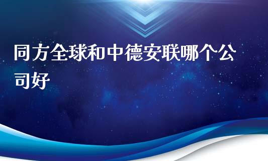 同方全球和中德安联哪个公司好_https://m.fansifence.com_消费金融_第1张
