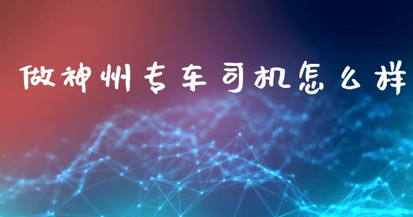 做神州专车司机怎么样_https://m.fansifence.com_个股行情_第1张