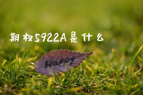 期权5922A是什么_https://m.fansifence.com_个股行情_第1张