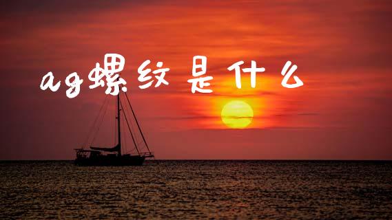 ag螺纹是什么_https://m.fansifence.com_个股行情_第1张