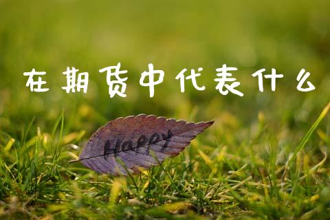 在期货中代表什么_https://m.fansifence.com_个股行情_第1张