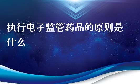 执行电孑监管药品的原则是什么_https://m.fansifence.com_消费金融_第1张