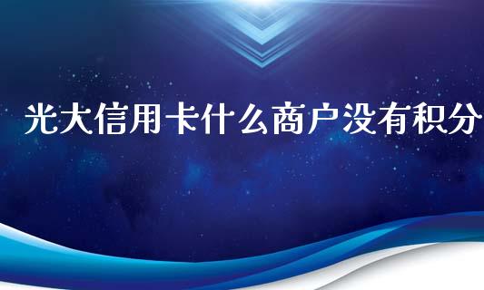 光大信用卡什么商户没有积分_https://m.fansifence.com_贵金属行情_第1张