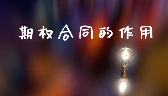 期权合同的作用_https://m.fansifence.com_公募基金_第1张