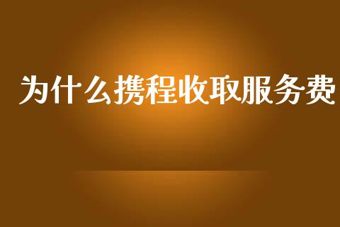 为什么携程收取服务费_https://m.fansifence.com_消费金融_第1张