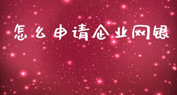 怎么申请企业网银_https://m.fansifence.com_公募基金_第1张