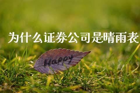 为什么证券公司是晴雨表_https://m.fansifence.com_公募基金_第1张
