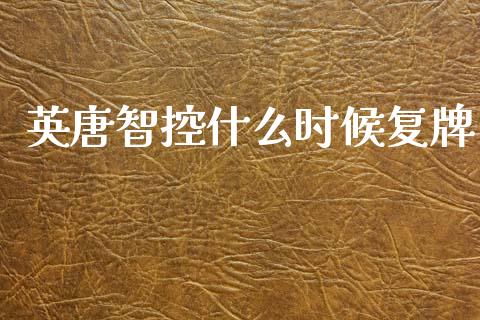 英唐智控什么时候复牌_https://m.fansifence.com_消费金融_第1张