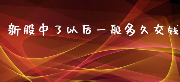 新股中了以后一般多久交钱_https://m.fansifence.com_个股行情_第1张