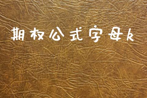 期权公式字母k_https://m.fansifence.com_消费金融_第1张