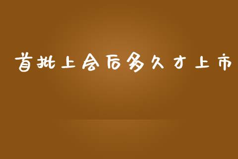 首批上会后多久才上市_https://m.fansifence.com_公募基金_第1张