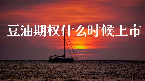 豆油期权什么时候上市_https://m.fansifence.com_公募基金_第1张